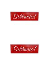 KIT COMBO 2 Placa de Sinalização silencio 10x30 cm vermelha