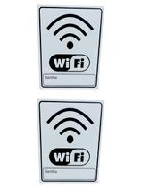 KIT COMBO 2 Placa de Sinalização WI FI 15x20 cm SENHA BRANCO