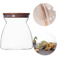 Kit Combo 2 Potes de Vidro Herméticos 700ml com Tampa de Bambu Sinanue