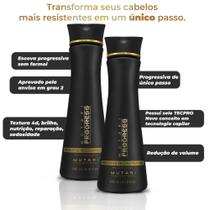 Kit Combo 2 Redutor Progress Mutari 240ml Escova Progressiva Sem Formol Liso Longa Duração