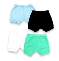 Kit Combo 2 Shorts Calor Bebê Masculino Liso Algodão Barato