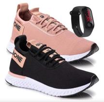 Kit Combo 2 Tênis Feminino Ultrabone Academia Leve Macio Confortável Tendência + Relógio
