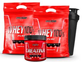 Kit Combo 2X Whey Protein 100% 1X Creatina 300g + Shaker