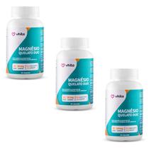 Kit / Combo 3 Magnésio Quelato Duo Vhita Dimalato e Bisglicinato com Vitamina B6 para melhor absorção 60 cápsulas de 300mg