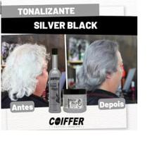 kit combo 3 unidades shampoo tonalizante silver black coiffer 300ml