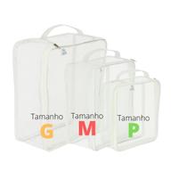 Kit Combo 8 Organizadores Multiuso Transparente Tamanhos 3 P + 4 M + 1 G - Bubag!