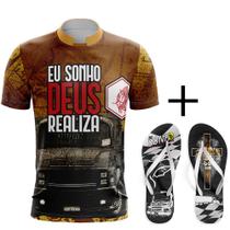 Kit Combo Camisa Caminhão Cara Preta + Chinelo 262 - 3F Sports