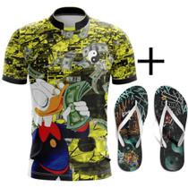 Kit Combo Camisa Tio Patinhas Pouzadão + Chinelo Da Quebrada