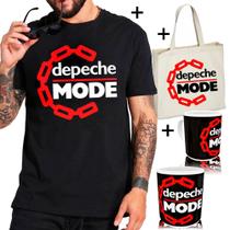 Kit Combo Camiseta Banda Depeche Mode + Sacola Ecobag + Caneca - Lado B Rock Camisetas