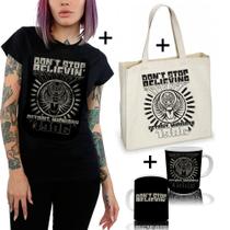 Kit Combo Camiseta Banda Journey + Sacola Ecobag + Caneca