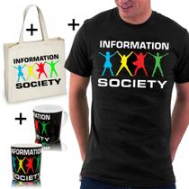 Kit Combo Camiseta Information Society+ Sacola Ecobag+ Caneca Kit Combo Camiseta Information Society+ Sacola Ecobag+ Caneca