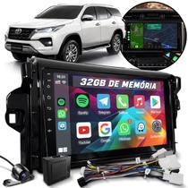 Kit Combo Central Automotiva 2Din Multimidia 9 Polegadas 2 Din Carplay Sem Fio Moldura Frente de Painel SW4 2019 2020 2021 Chicote Canbus Plug in Play