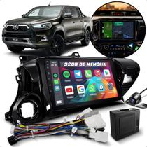 Kit Combo Central Multimidia Android 2 Din 9 Polegadas Carplay Android Auto Sem Fio Moldura HIlux 2019 2020 2021 Chicote Cabo Canbus Plu in Play