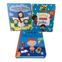 Kit combo com 3 livros bíblicos Capa e Folhas Reforçadas para crianças bebês MENINOS