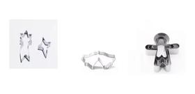 Kit Combo Cortador Natalinos 3 unidades, sino Duplo, Estrela E Boneco