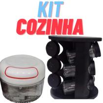 KIT/COMBO COZINHA MODERNA PORTA CONDIMENTO 360º +MINI PROCESSADOR MANUAL - Belakaza