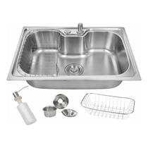 Kit Combo Cuba Inox 60x42cm, Dosador, Cestinha + Válvula Kit Combo Cuba Inox 60x42cm, Dosador, Cestinha + Válvula
