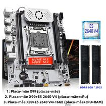 Kit Combo De Placa-Mãe X99 QIYIDA X99 LGA 2011-3 Xeon E5 2640 V4 CPU 16GB DDR4 NVME NGFF M.2 SATA3