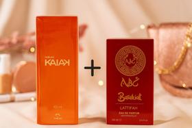 kit Combo Exclusivo: Perfume Kaiak Tradicional Feminino natura100ml + Barakiat Árabe Importado 100ml