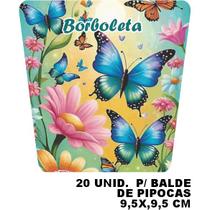 Kit combo festa infantil 98 peças personalizado borboleta adesivo tag etiqueta lembrancinha balde de