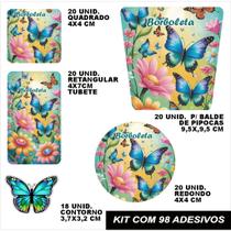Kit combo festa infantil 98 peças personalizado borboleta adesivo tag etiqueta lembrancinha balde de Kit combo festa infantil 98 peças personalizado borboleta adesivo tag etiqueta lembrancinha balde de
