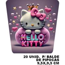 Kit combo festa infantil 98 peças personalizado hello kitty adesivo tag etiqueta lembrancinha balde