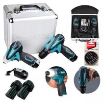 Kit Combo Furadeira e Parafusadeira Impacto Bateria 12V com Maleta Profissional Bivolt Lct 204 Makita com Jg Bits Kit Combo Furadeira e Parafusadeira Impacto Bateria 12V com Maleta Profissional Bivolt Lct 204 Makita com Jg Bits