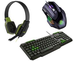 Kit Combo Gamer Teclado Mouse E Headset PC Computador