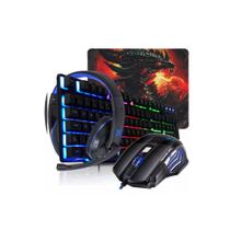 Kit Combo Headset Teclado Gamer Mouse Pad Perifericos Rgb Completo