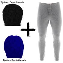 Kit Combo Inverno Ceroula Mash Minhocão Algodão + 2 Toucas