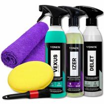 Kit Combo Limpeza Automotivo Izer Vexus Delet Vonixx 500ml
