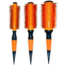 Kit Combo Marco Boni com 3 Escovas Profissionais Thermal Ceramic 46mm, 55mm e 65mm Cerdas Mistas Pretas (7889C)