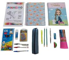 Kit Combo Material Escolar Ensino Médio Faculdade Feminino