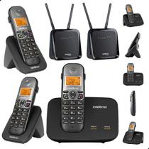 Kit Combo Mini Central PABX Telefone Sem Fio TS 5150 com 2 Ramal Intelbras Com Entrada Para 2 Chips 4g Celular Dual Sim Chip