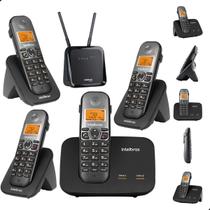 Kit Combo Mini Central PABX Telefone Sem Fio TS 5150 com 3 Ramal Intelbras Com 1 Entrada Para Chip 4g Celular e 1 Entrada para linha Fixa