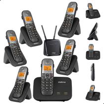 Kit Combo Mini Central PABX Telefone Sem Fio TS 5150 com 5 Ramal Intelbras Com 1 Entrada Para Chip 4g Celular e 1 Entrada para linha Fixa