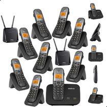 Kit Combo Mini Central PABX Telefone Sem Fio TS 5150 com 8 Ramal Intelbras Com Entrada Para 2 Chips 4g Celular Dual Sim Chip