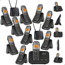 Kit Combo Mini Central PABX Telefone Sem Fio TS 5150 com 9 Ramal Intelbras Com Entrada Para 2 Chips 4g Celular Dual Sim Chip