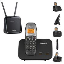Kit Combo Mini Central PABX Telefone Sem Fio TS 5150 Intelbras Com 1 Entrada Para Chip 4g Celular e 1 Entrada para linha Fixa