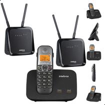 Kit Combo Mini Central PABX Telefone Sem Fio TS 5150 Intelbras Com Entrada Para 2 Chips 4g Celular Dual Sim Chip
