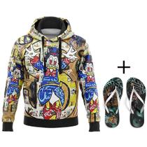 Kit Combo Moletom Tio Patinhas Pousadão Favelado + Chinelo Kit Combo Moletom Tio Patinhas Pousadão Favelado + Chinelo