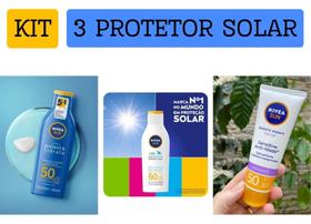 Kit/Combo Protetor Solar - Corporal FPS50 200ml+Kids FPS60 100ml+Facial FPS50 Sensitive (3 itens)