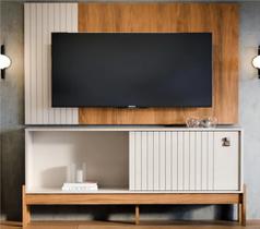 Kit Combo Rack Painel Wood Moderno 120 cm para TV 42” Sala
