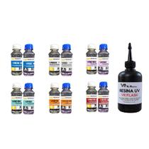 Kit Combo Resinas Endurecedor Baixa Espessura 970g Resina Uv