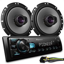 Kit Combo Som Pra Carro Automotivo Rádio Pioneer Aparelho Receiver MVH 145BR Bluetooth e Alto Falante Pioneer 6 Polegadas 100wrms TS 1760BR Kit Combo Som Pra Carro Automotivo Rádio Pioneer Aparelho Receiver MVH 145BR Bluetooth e Alto Falante Pioneer 6 Polegadas 100wrms TS 1760BR