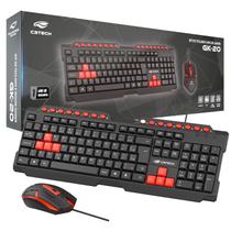 Kit Combo Teclado e Mouse Gamer C3Tech GK-20V2BK, Teclado Multimidia ABNT2 USB + Mouse 1200DPI USB, Preto e Vermelho Kit Combo Teclado e Mouse Gamer C3Tech GK-20V2BK, Teclado Multimidia ABNT2 USB + Mouse 1200DPI USB, Preto e Vermelho