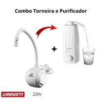 Kit Combo Torneira Eletrica Versatil Branca 220v + Filtro Vitale Lorenzetti