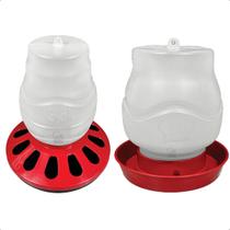 Kit Comedouro 12 Furos 3,5L e Bebedouro 2L Aves Alimentador