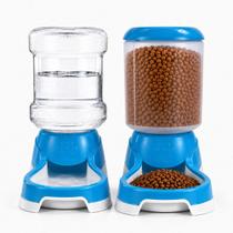 Kit Comedouro 1kg Bebedouro 2L Pet Automático Cor:Azul