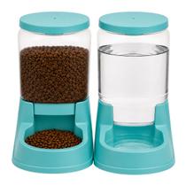 Kit Comedouro 3kg Bebedouro 3L Automático Pet Cor:Tiffany